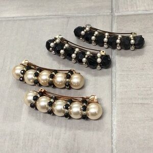 Vintage 2 pair of beaded hair clips/barrettes